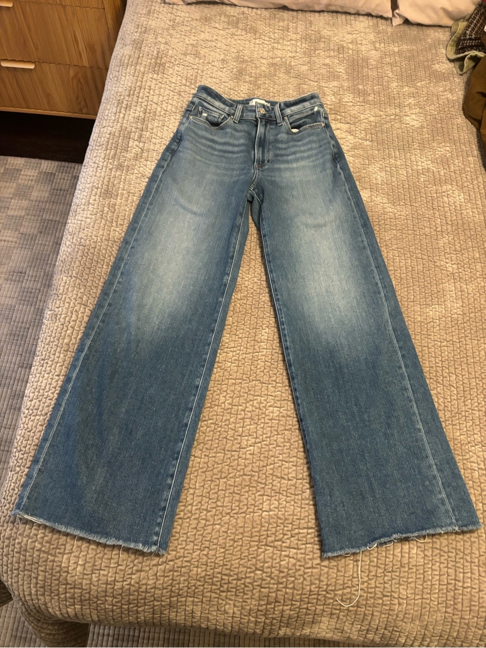 PAIGE Anessa Blue Wide-Leg High-Rise Jeans
